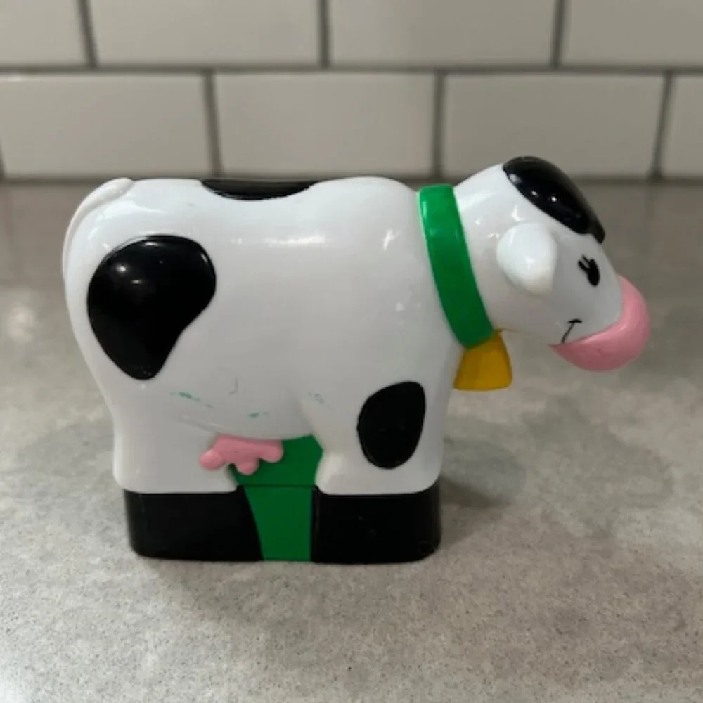 Mega Bloks First Builder Diary Cow Replacement Black and White with Bell